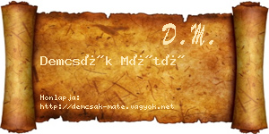 Demcsák Máté névjegykártya